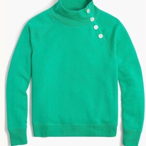 J Crew Wide button-collar pullover sweatshirt in cloudspun fleece